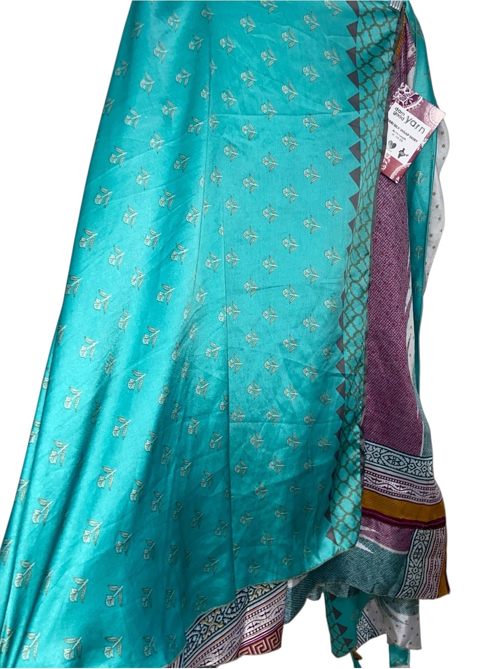 Darn Good Skirt Womens XL (14-20) Sari Silk Maxi Ankle Length Wrap Reversible
Ne